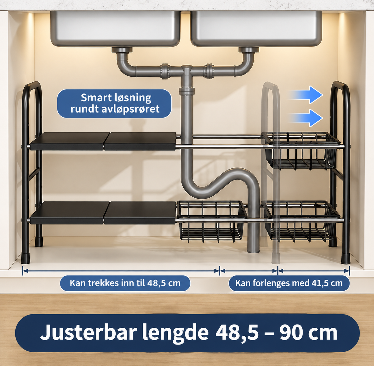 Oppbevaringsstativ under vask