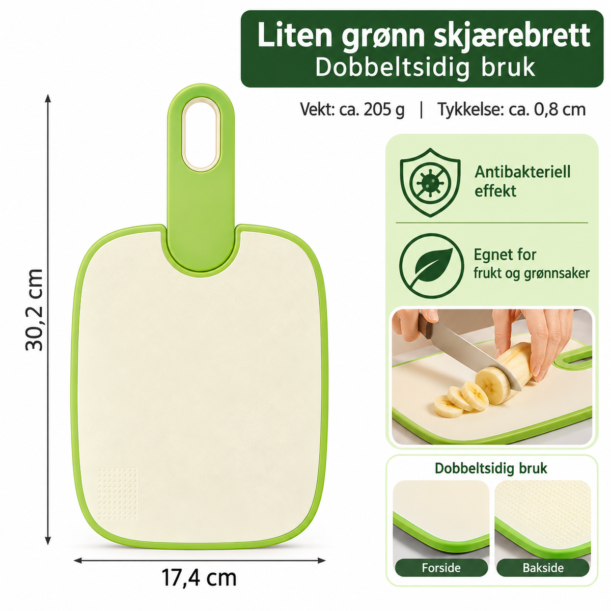 Antibakterielt skjærebrett og skjærebrettsett