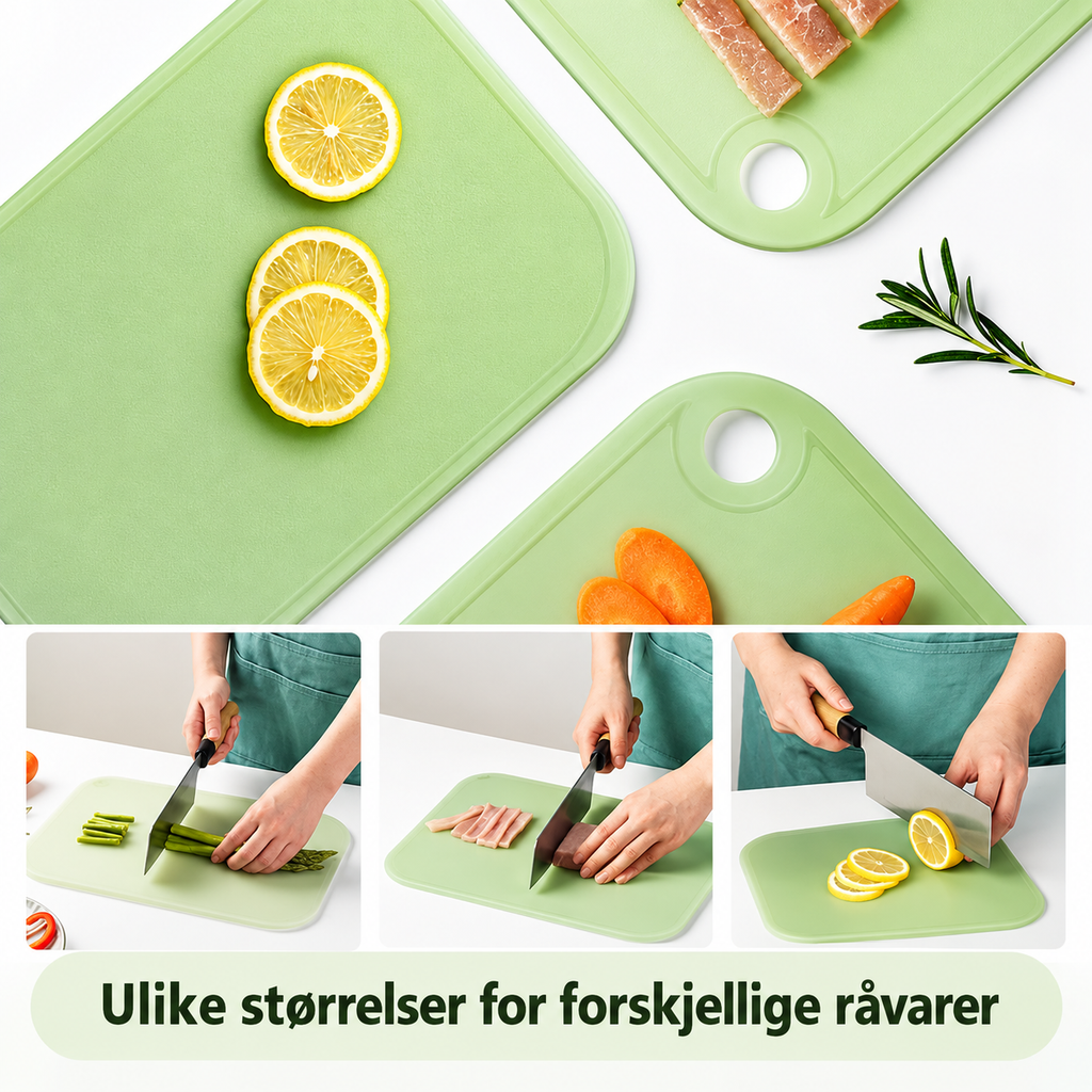 Antibakterielt skjærebrettsett for kjøkken