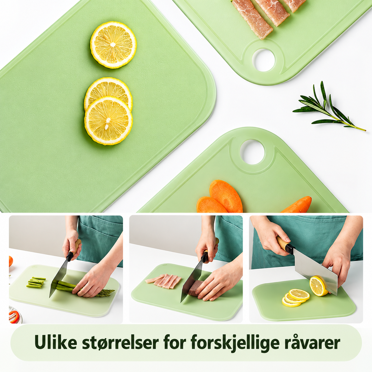 Antibakterielt skjærebrettsett for kjøkken