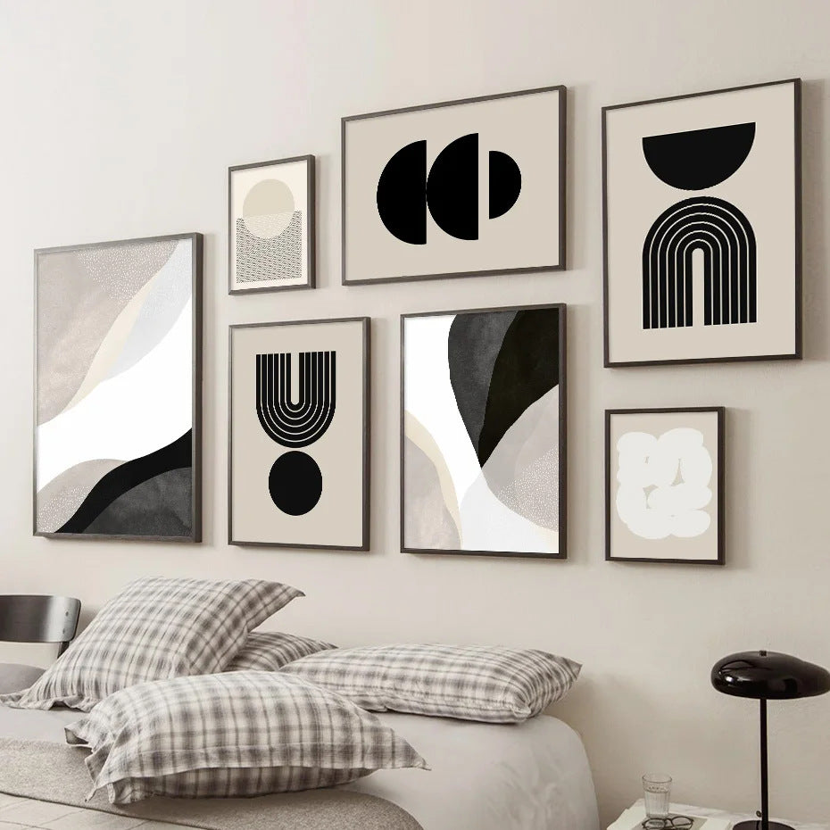 Abstrakt veggkunst med geometriske former