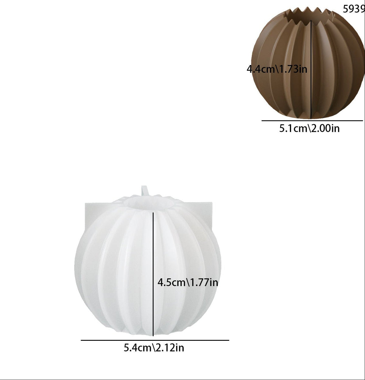 Dekorativ lysestake med riflet design