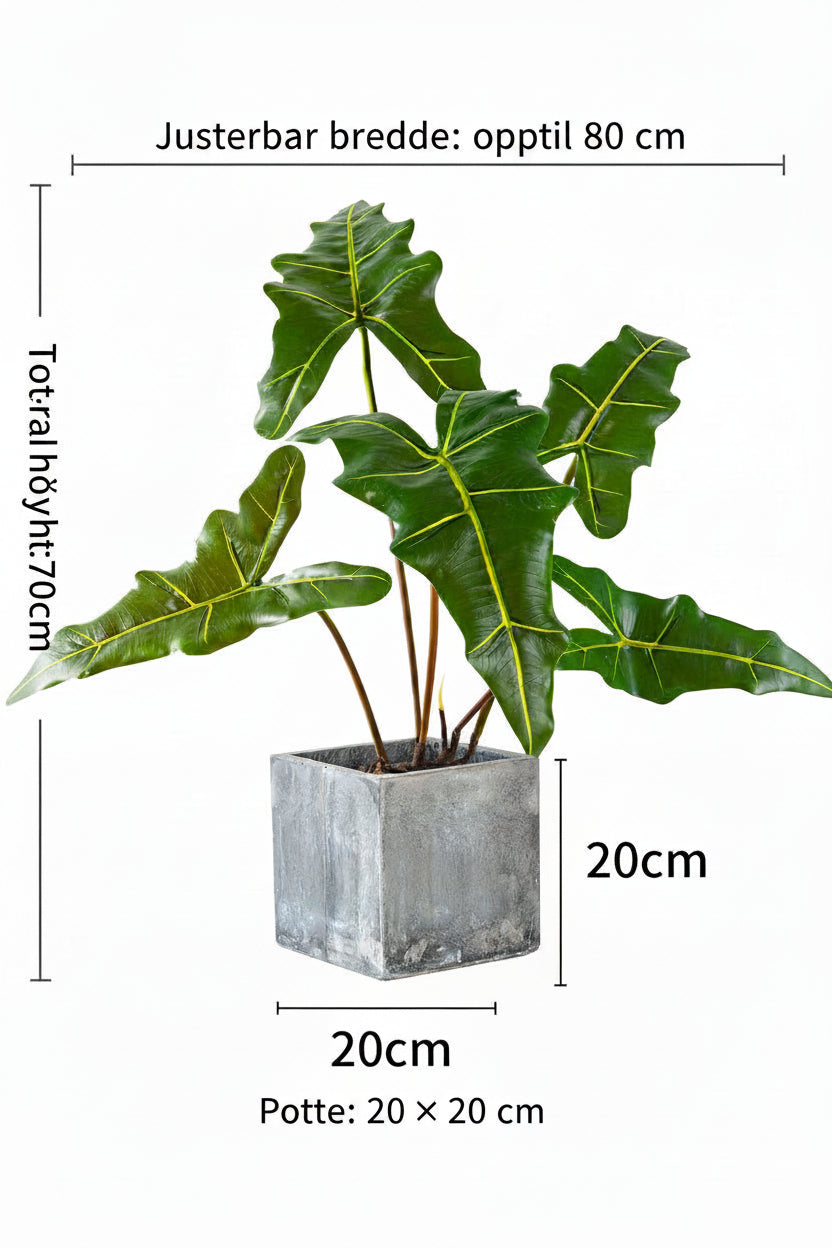 Kunstig grønn plante i potte