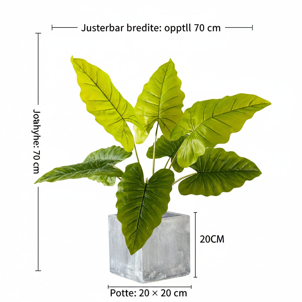 Kunstig grønn plante i potte