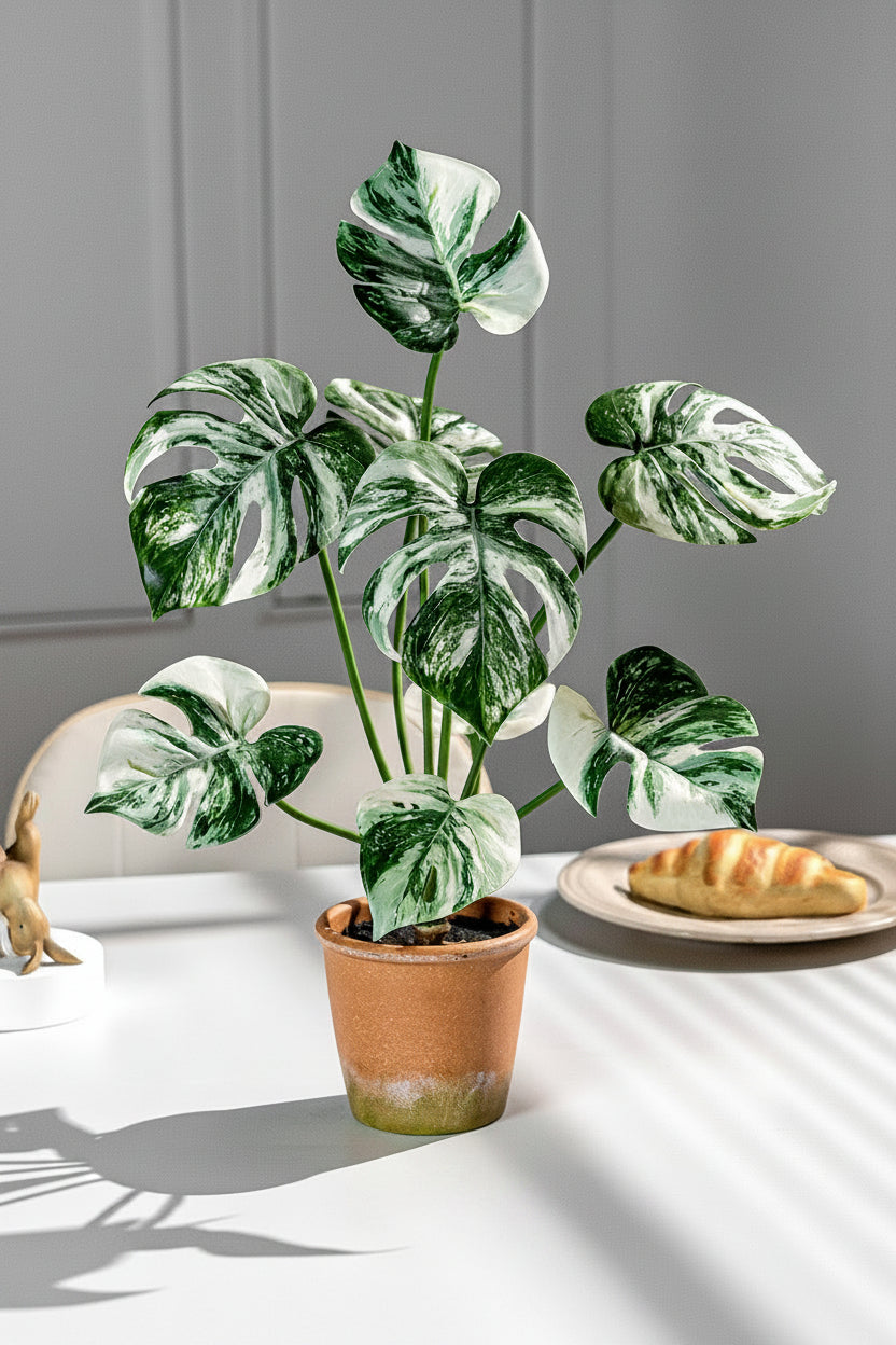 Kunstig grønn plante i potte