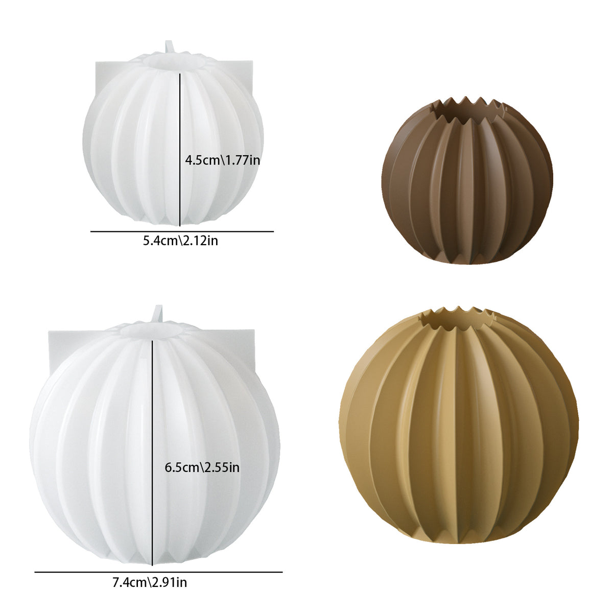 Dekorativ lysestake med riflet design