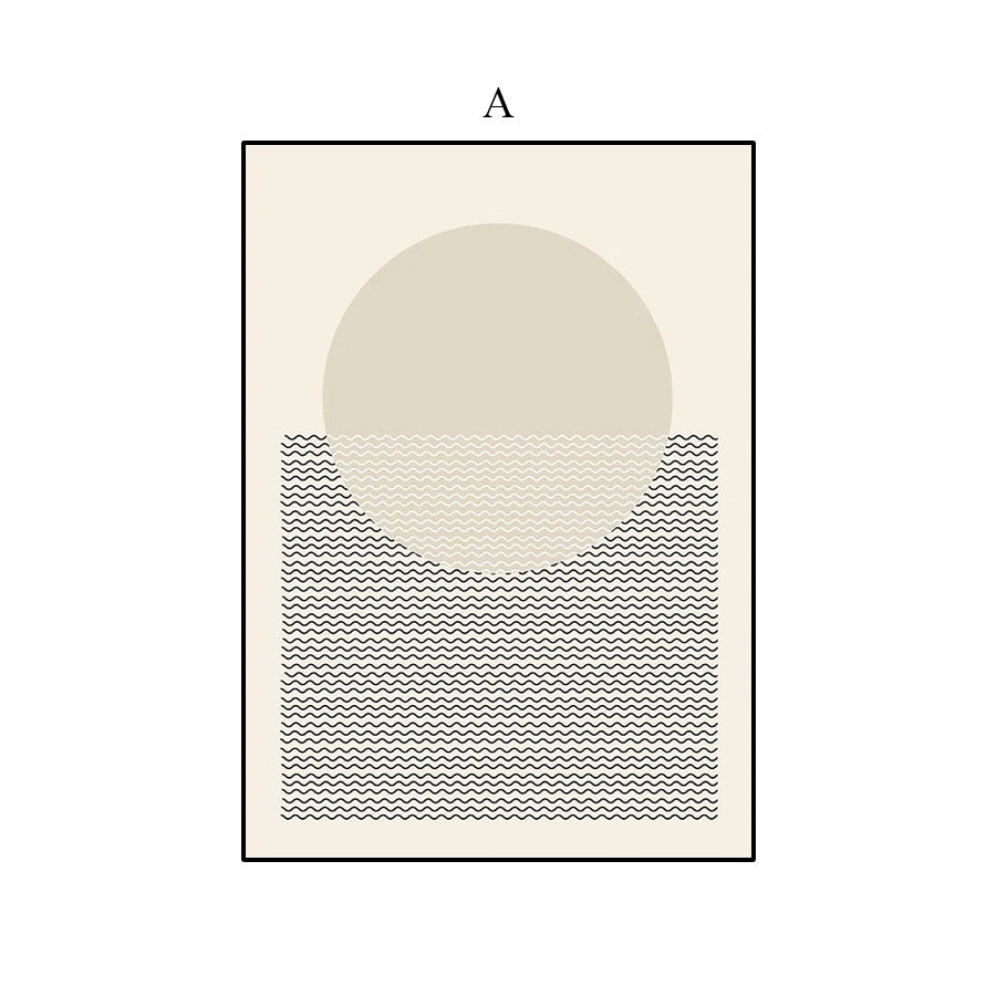 Minimalistisk veggkunst med geometriske former