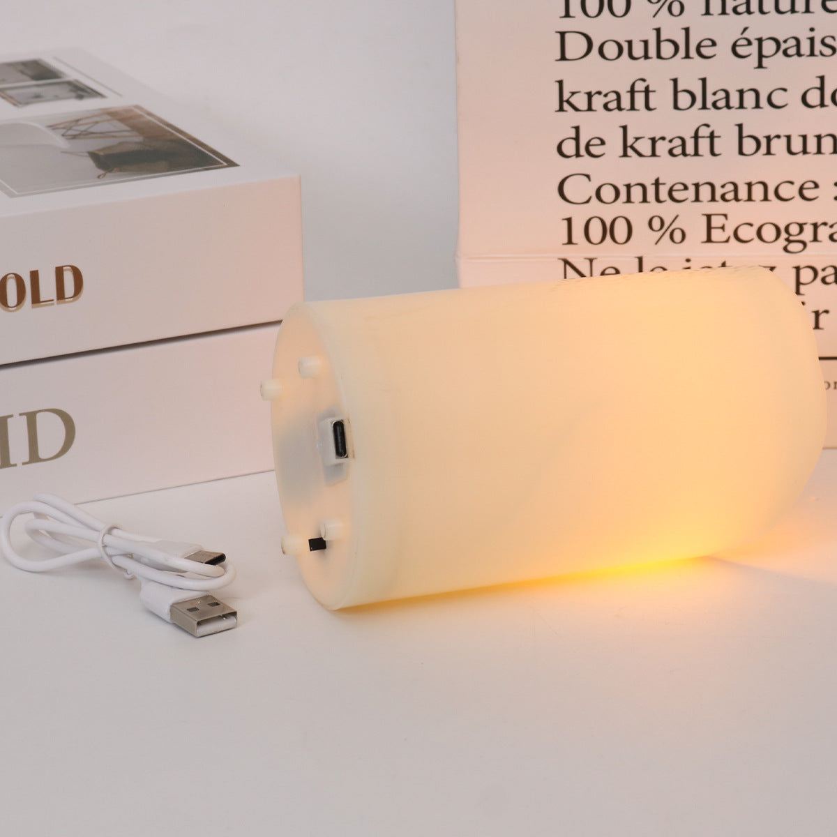 Oppladbart flammeløst LED-kubbelys med fjernkontroll