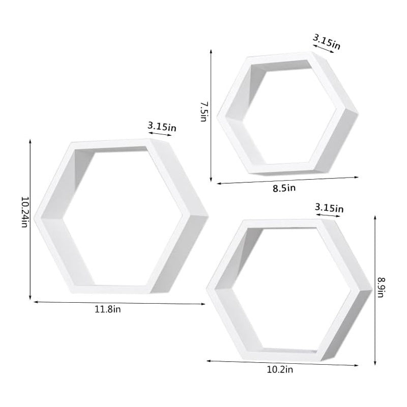 Sekskantede vegghyller i moderne design