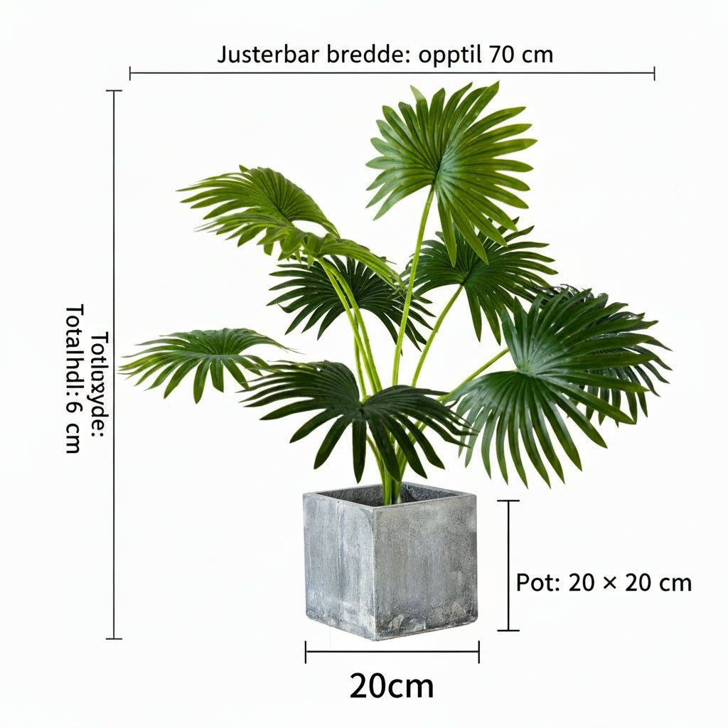 Kunstig grønn plante i potte