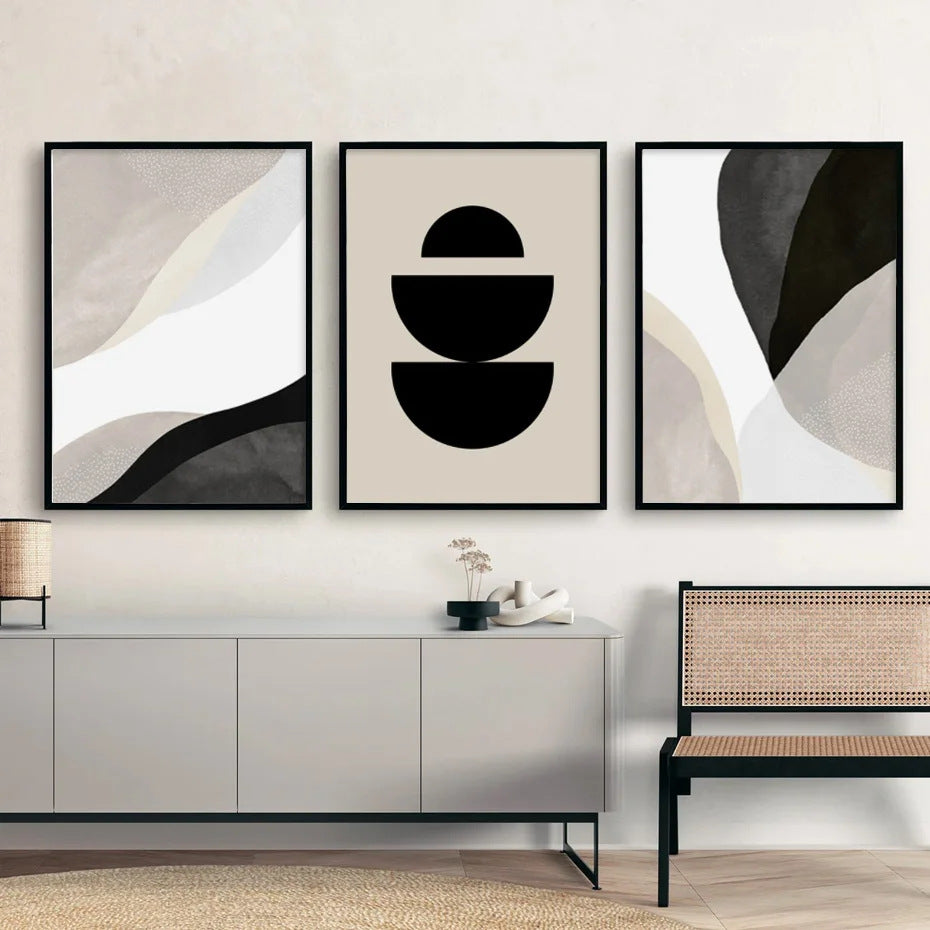 Abstrakt veggkunst med geometriske former