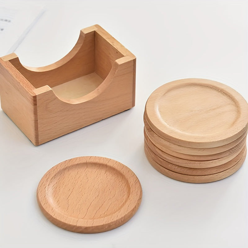 Runde bambusbrikker med holder