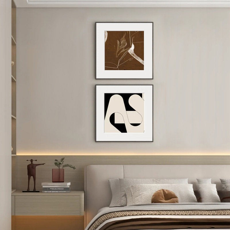 Minimalistisk veggkunst med abstrakt motiv