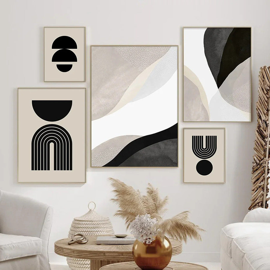 Minimalistisk veggkunst med geometriske former