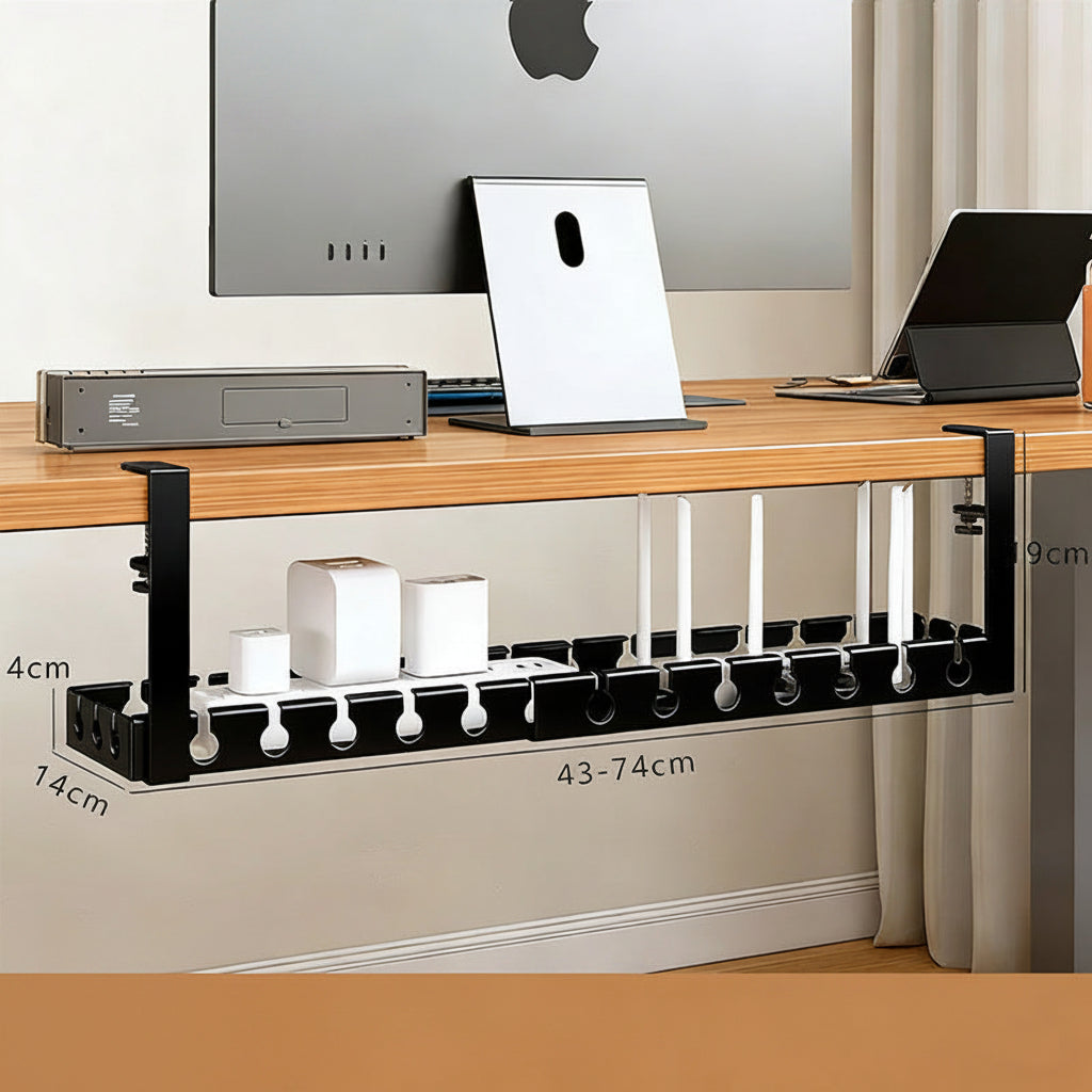 Kabelholder under skrivebord for ryddig kabelorganisering