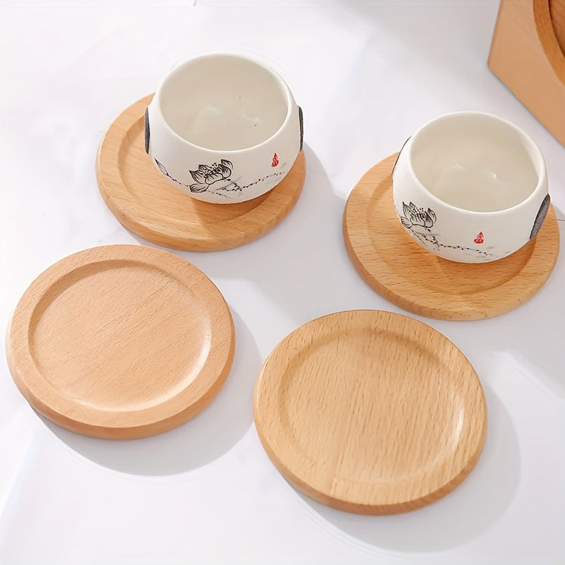 Runde bambusbrikker med holder