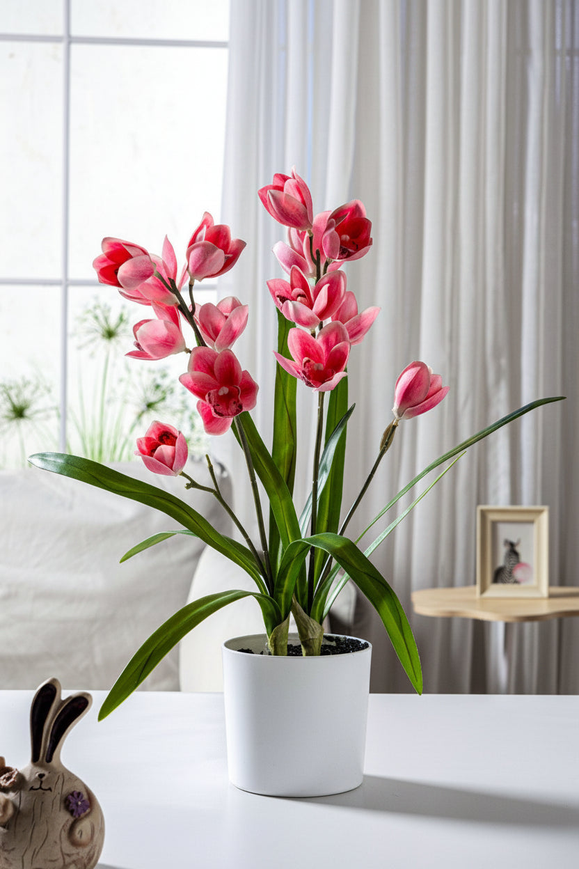 Kunstig grønn plante i potte
