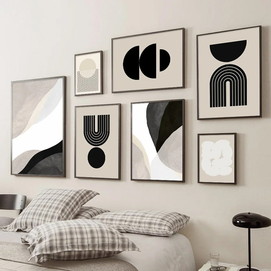 Minimalistisk veggkunst med geometriske former